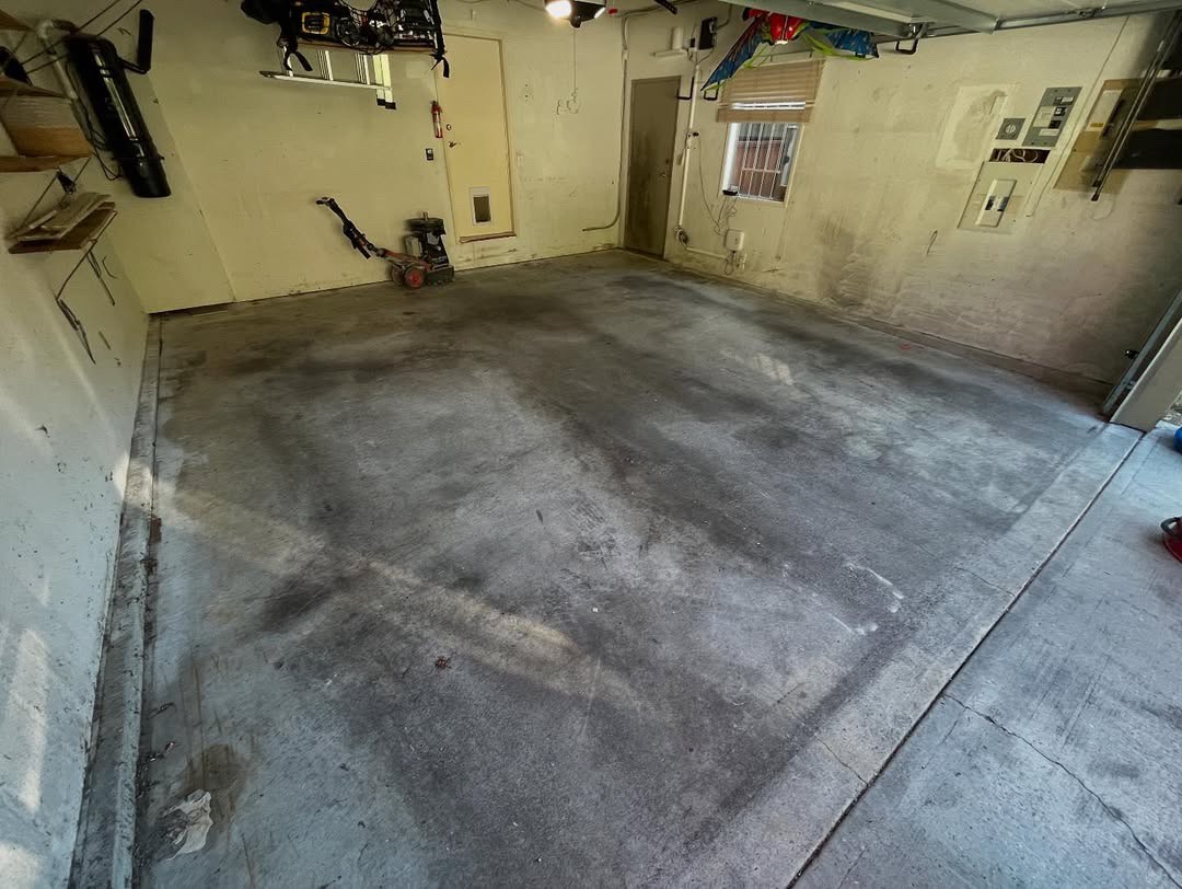 Modern garage during work